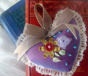 Hand embroidered Heart Sachet