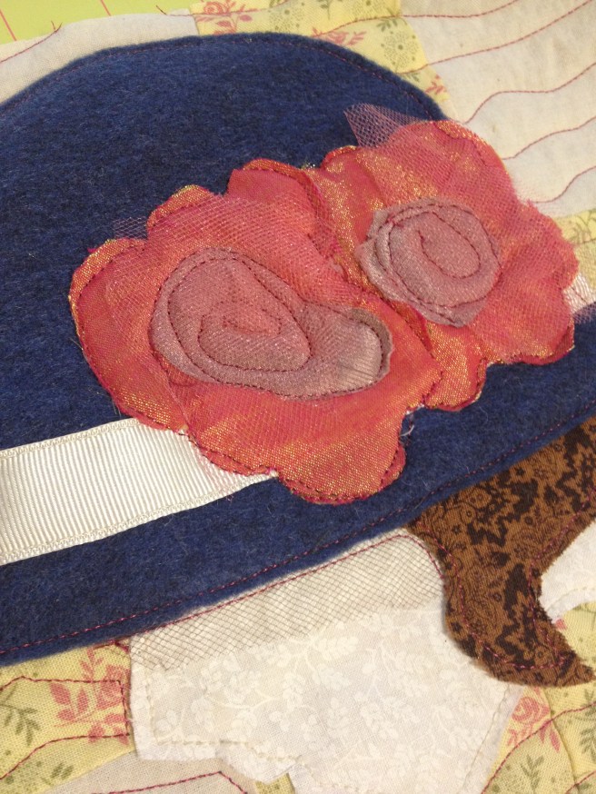 Close up of the tulle accented flowers